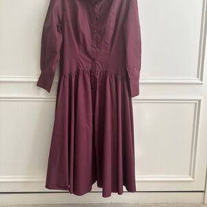 Anthropologie Burgundy Midi Dress